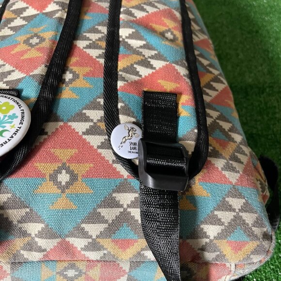 Aeropostale Geometric Pattern Bohemian Style Pockets Medium Backpack Bookbag - Picture 9 of 15